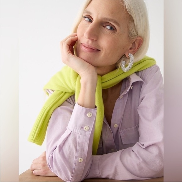 J. Crew Women’s Garment dyed chambray shirt BP627 GREEN 4 - Picture 3 of 6